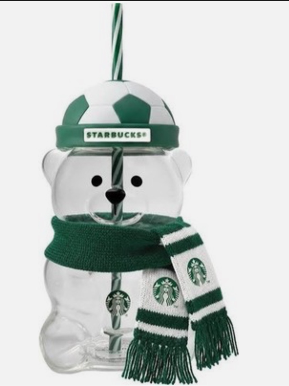 Starbucks Glass Soccer Bearista Bear Cup LIMITED EDITION